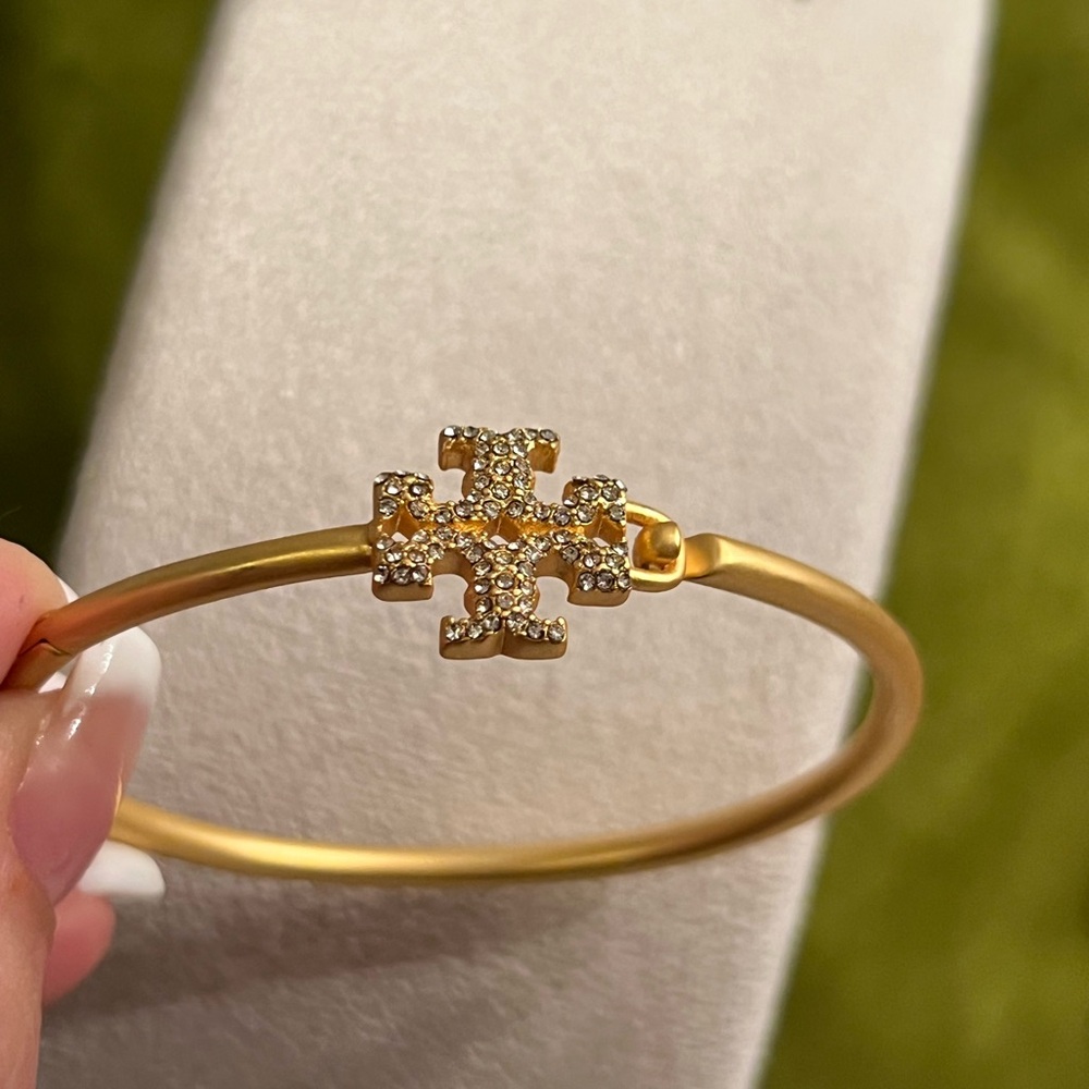 Tory Burch Eleanor Pavé Hinged Cuff bracelet